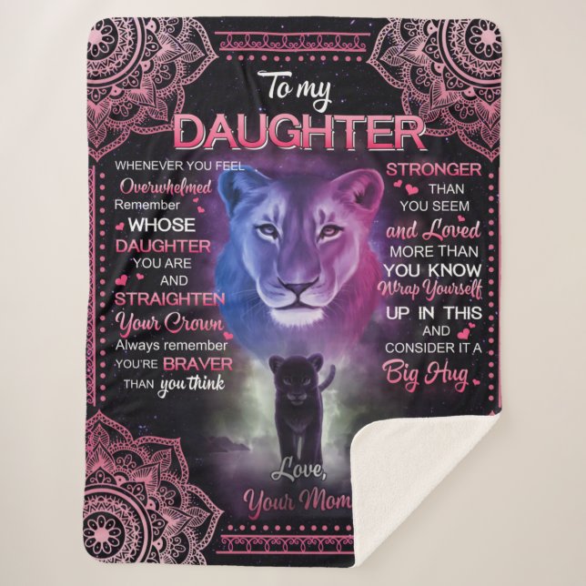 Personalized To My Daughter Blanket, Sherpa Blanket (Front)