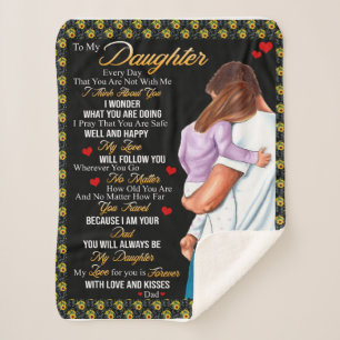 Personalized To My Daughter Blanket, Sherpa Blanket