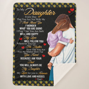 Personalized To My Daughter Blanket, Sherpa Blanket
