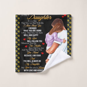 Personalized To My Daughter Blanket, Wash Cloth