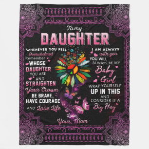 Personalized To My Daughter Butterfly Blanket, Fleece Blanket