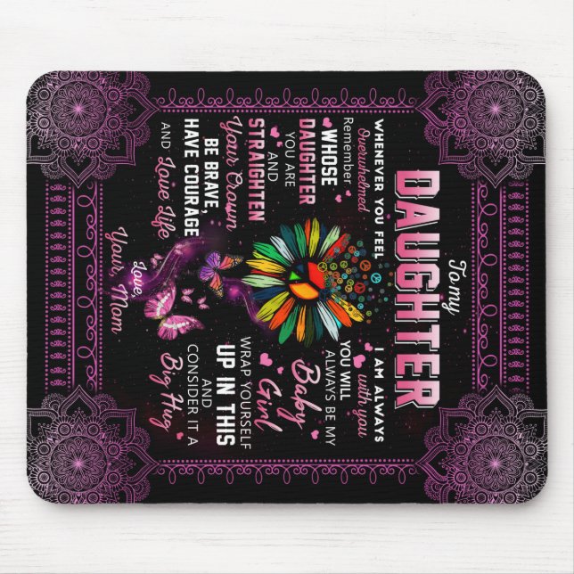 Personalized To My Daughter Butterfly Blanket, Mouse Pad (Front)