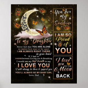 Personalized To My Daughter Butterfly From Dad Poster