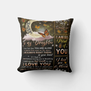 Personalized To My Daughter Butterfly From Dad Throw Pillow