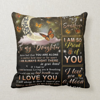 Personalized To My Daughter Butterfly From Dad Throw Pillow