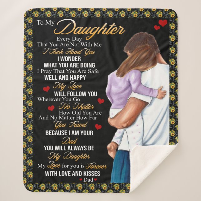 Personalized To My Daughter From Dad Blanket (Front)