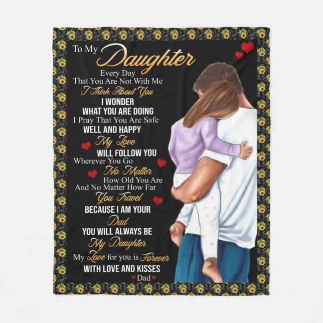 Personalized To My Daughter From Dad Blanket (Front)