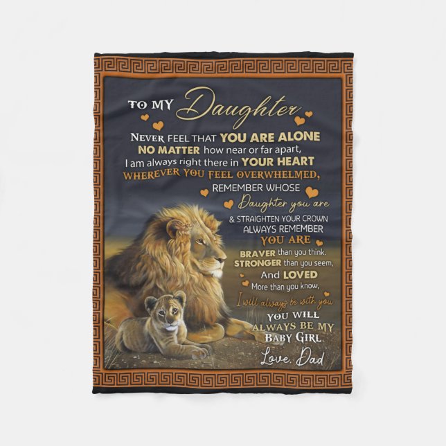Personalized To My Daughter From Dad, Fleece Blanket (Front)
