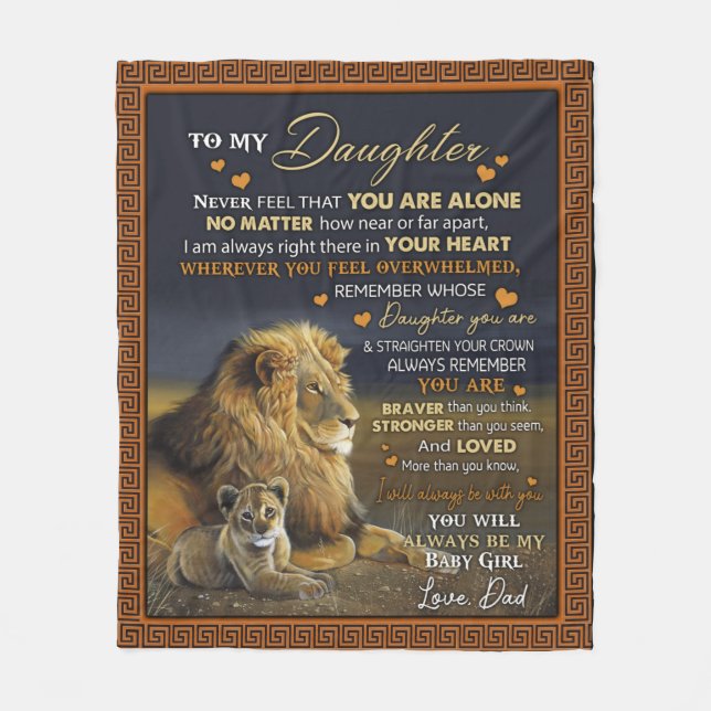 Personalized To My Daughter From Dad, Fleece Blanket (Front)