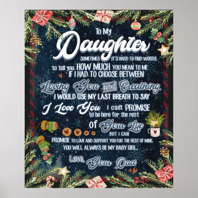 Personalized To My Daughter From Your Dad Blanket Poster (Front)