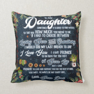 Personalized To My Daughter From Your Dad Blanket Throw Pillow
