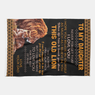 Personalized To My Daughter Lion Blanket Kitchen Towel