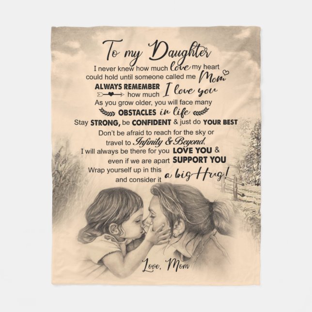 Personalized To My Daughter, Love From Mom Blanket (Front)