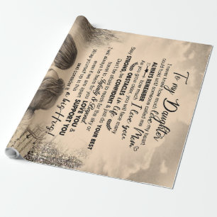 Personalized To My Daughter, Love From Mom Blanket Wrapping Paper