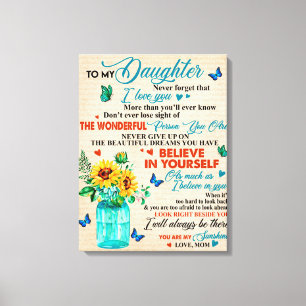 Personalized To My Daughter Love From Mom Butterfl Canvas Print