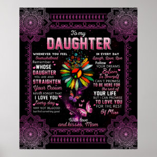 Personalized To My Daughter Love From Mom Butterfl Poster