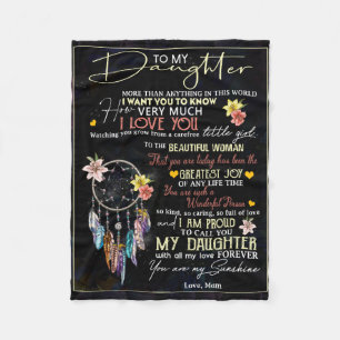 Personalized To My Daughter, Love From Mom Dreamme Fleece Blanket