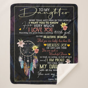 Personalized To My Daughter, Love From Mom Dreamme Sherpa Blanket