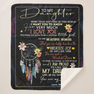 Personalized To My Daughter, Love From Mom Dreamme Sherpa Blanket