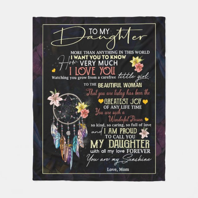 Personalized To My Daughter Love From Mom Fleece Blanket (Front)