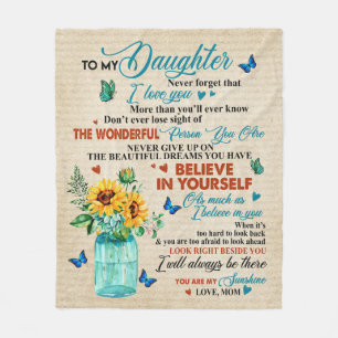 Personalized To My Daughter Love From Mom Fleece Blanket