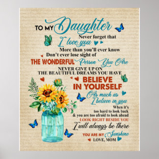Personalized To My Daughter Love From Mom Poster