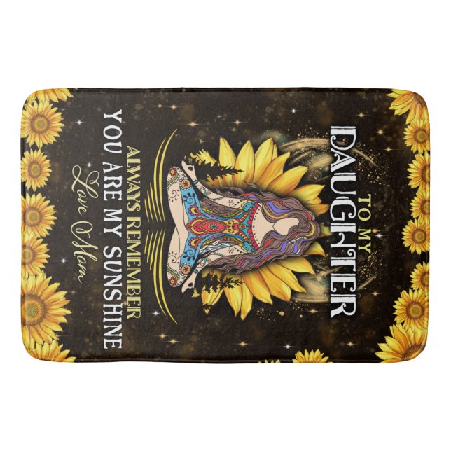 Personalized To My Daughter Love From Mom Sunflowe Bath Mat (Front)