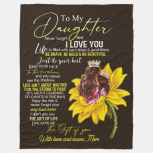 Personalized To My Daughter Love From Mom Sunflowe Fleece Blanket