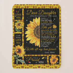 Personalized To My Daughter Love From Mom Sunflowe Sherpa Blanket