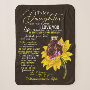 Personalized To My Daughter Love From Mom Sunflowe Sherpa Blanket