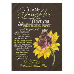 Personalized To My Daughter Love From Mom Sunflowe Tablecloth