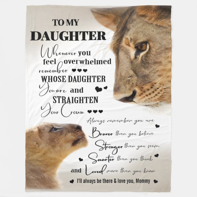 Personalized To My Daughter Straighten Your Crown  Fleece Blanket (Front)