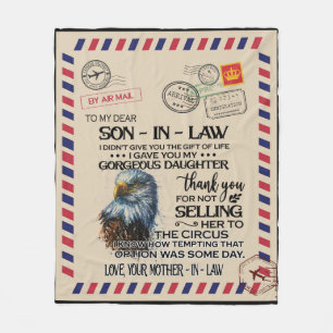 Personalized To My Dear Son-In-Law Letter Fleece Blanket