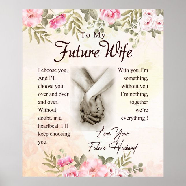 Personalized To My Future Wife Blanket Poster (Front)