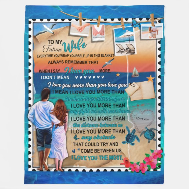 Personalized To My Future Wife From Husband Blanke Fleece Blanket (Front)