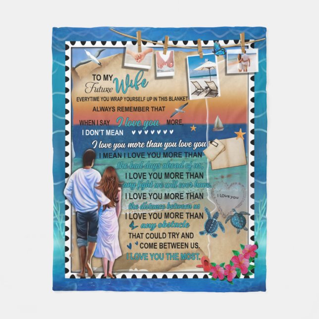 Personalized To My Future Wife From Husband Fleece Blanket (Front)