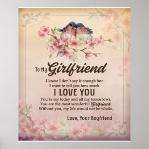 Personalized To My Girlfriend Blanket Poster