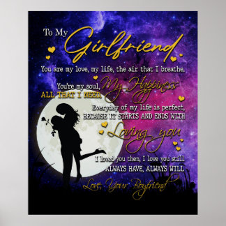 Personalized To My Girlfriend Blanket Poster