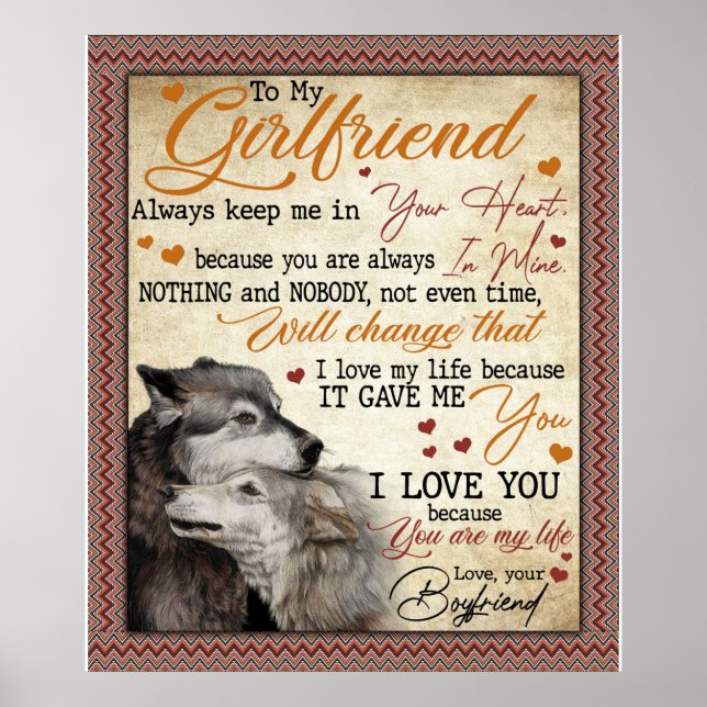 Personalized To My Girlfriend Blanket Poster (Front)
