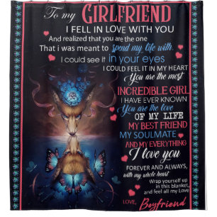 Personalized To My Girlfriend Wolf Blanket,