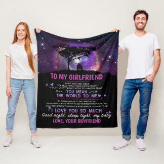 Personalized To My Girlfriend You Mean The World Fleece Blanket