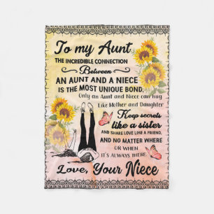 Personalized To My Gorgeous Aunt Sunflower Blanket