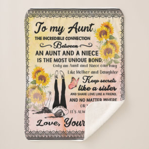Personalized To My Gorgeous Aunt Sunflower Blanket