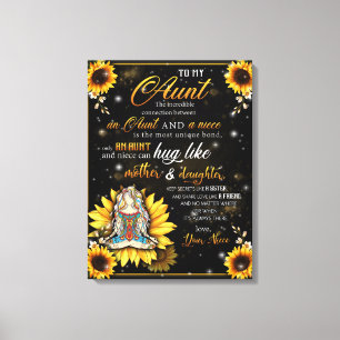 Personalized To My Gorgeous Aunt Sunflower Blanket Canvas Print