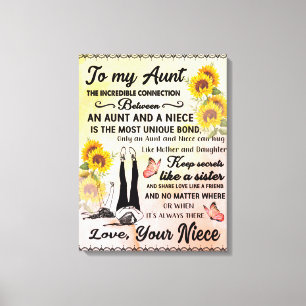Personalized To My Gorgeous Aunt Sunflower Blanket Canvas Print