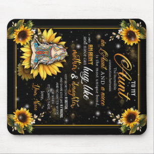 Personalized To My Gorgeous Aunt Sunflower Blanket Mouse Pad