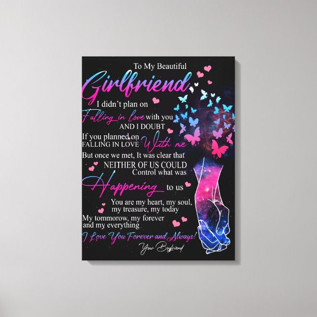 Personalized To My Gorgeous Girlfriend From Boyfri Canvas Print (Front)