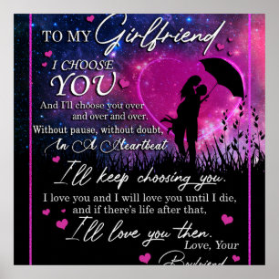 Personalized To My Gorgeous Girlfriend From Boyfri Poster