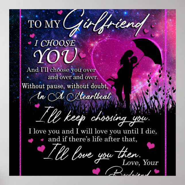 Personalized To My Gorgeous Girlfriend From Boyfri Poster (Front)