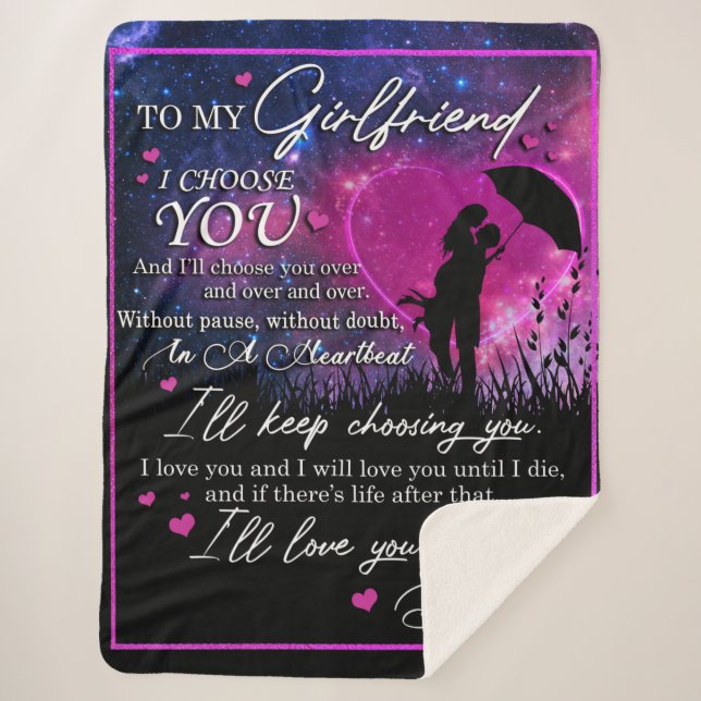 Personalized To My Gorgeous Girlfriend From Boyfri Sherpa Blanket (Front)
